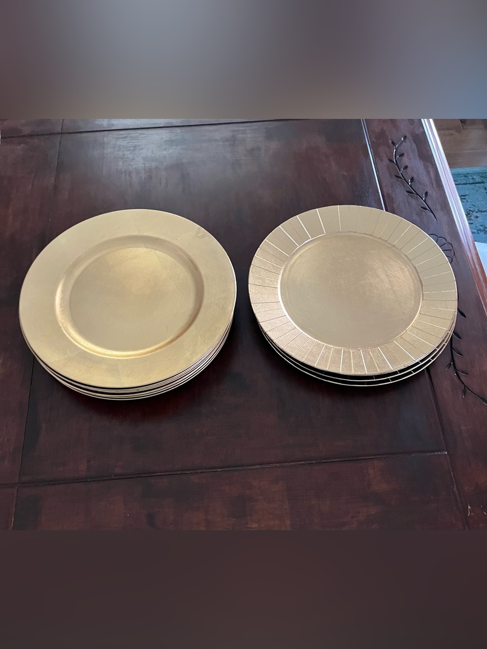 Gold Charger Plates - Elegant Set for Home Dining